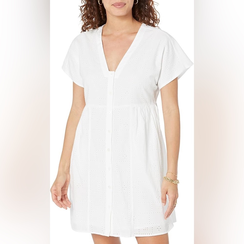 Madewell Erin Mini Dress- eyelet white